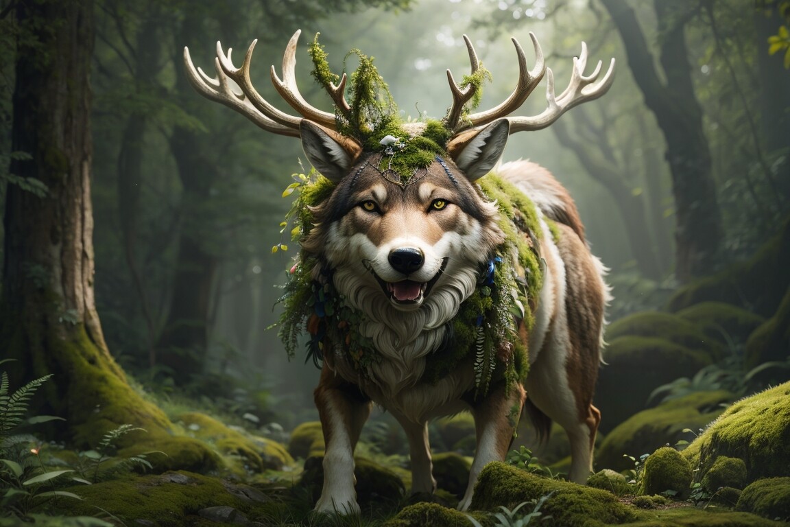 Here's some interesting concept art of the Deer devouring the wolf