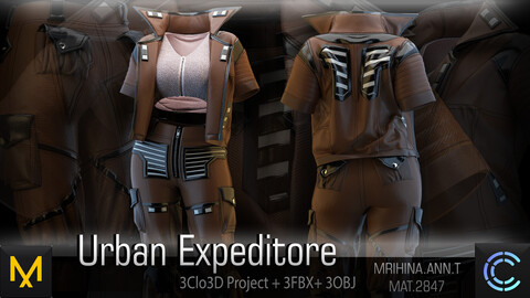 Urban Expeditore.  Clo3D. Marvelous Designer.