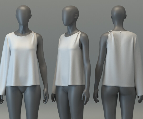 ArtStation - One Sleeve Blouse | Resources