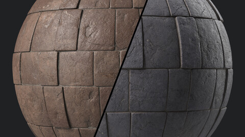 Stone Wall Materials 79- Slat Stone Wall | Sbsar Pbr 4k Seamless