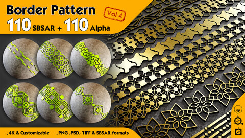 110 Border Pattern + Alpha (4K) Vol 4