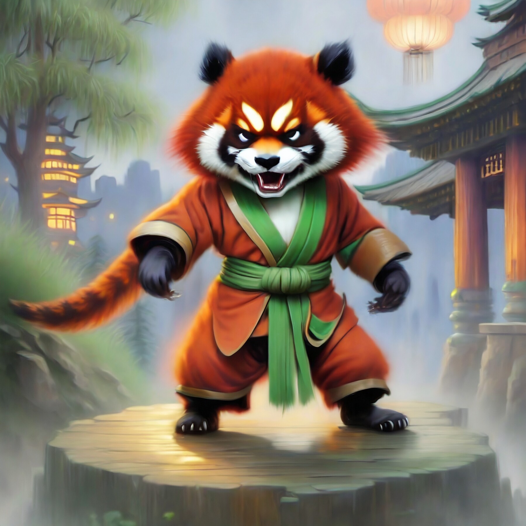 ArtStation - Red Panda Shaolin Monk AI Artwork | Artworks