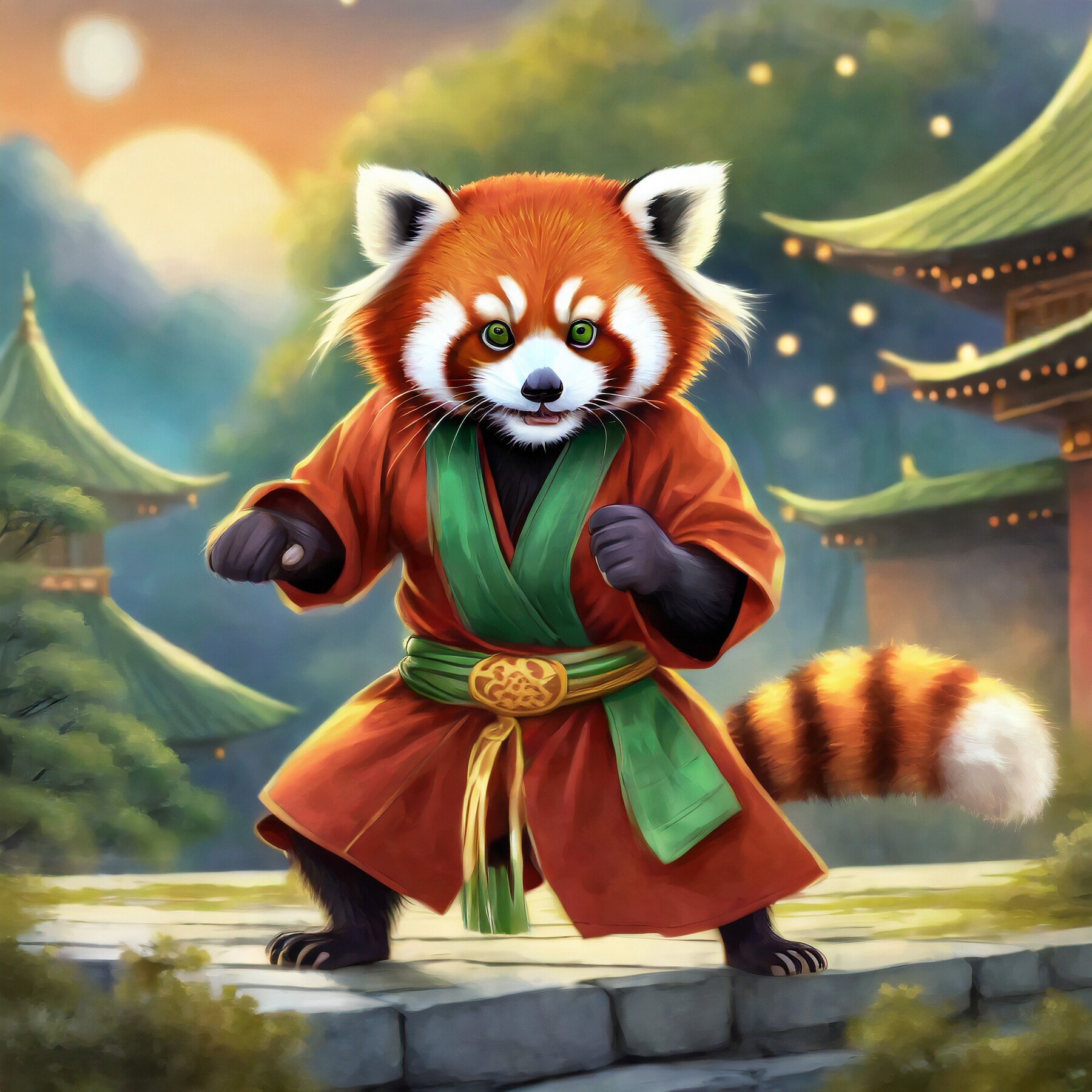 ArtStation - Red Panda Shaolin Monk AI Artwork | Artworks