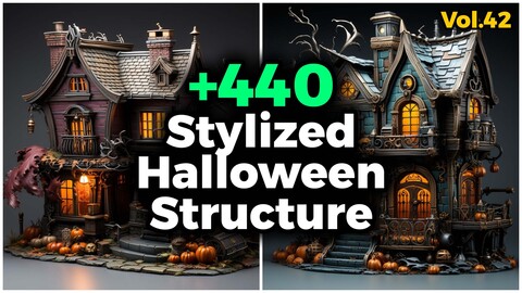 +360 Stylized Halloween Structure(4k) | Vol_42