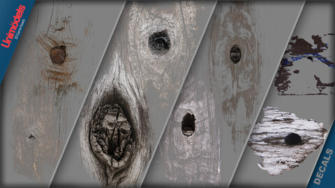 Decals Wood stencils Vol. 2 - Alpha and Normal map included -