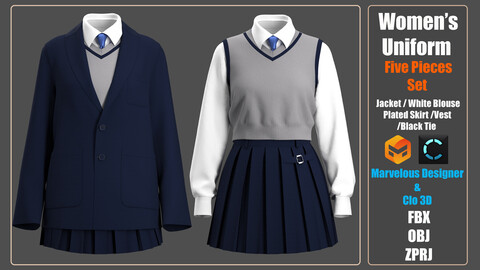 Women's Uniform 2 - Marvelous Designer / Clo Project