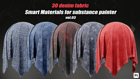 30 Denim Fabric Smart Materials For Substance Painter_VOL03