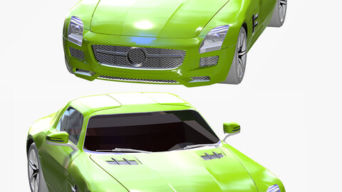 DOWNLOAD CAR GREEN CAR 3D MODEL - OBJ - FBX - 3D PRINTING - 3D PROJECT - BLENDER - 3DS MAX - MAYA - UNITY - UNREAL - CINEMA4D - GAME READY