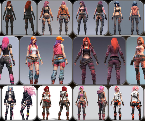 ArtStation - 200 Feminine Riot Grrrl Outfit Reference Pack | 4K | v.97 ...