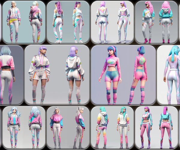 ArtStation - 200 Feminine Vaporwave Outfit Reference Pack | 4K | v.103 ...