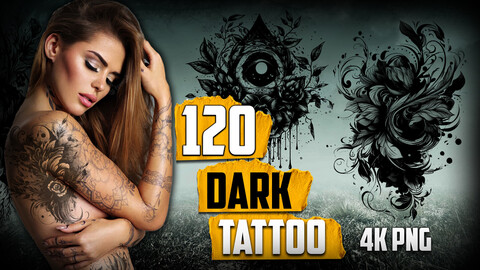 120 Dark Tattoo (PNG Files)-4K- High Quality