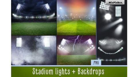 Stadium Lights Overlays + Backdrops