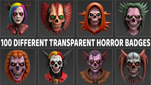 100 Fantasy Horror Badge Game Assets
