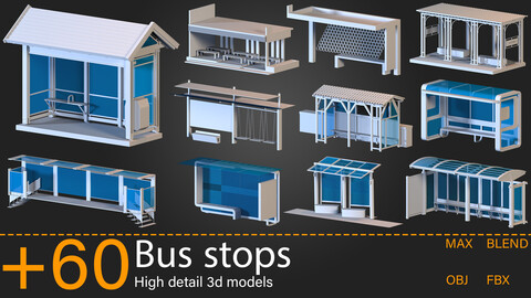 +60-Bus stops-Kitbash -vol.01
