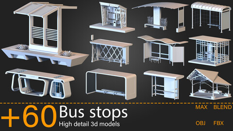 +60-Bus stops-Kitbash -vol.02