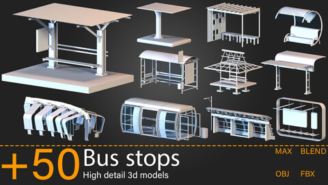 +50-Bus stops-Kitbash -vol.03