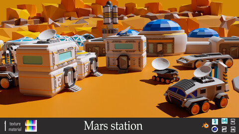 Mars Station  low-poly