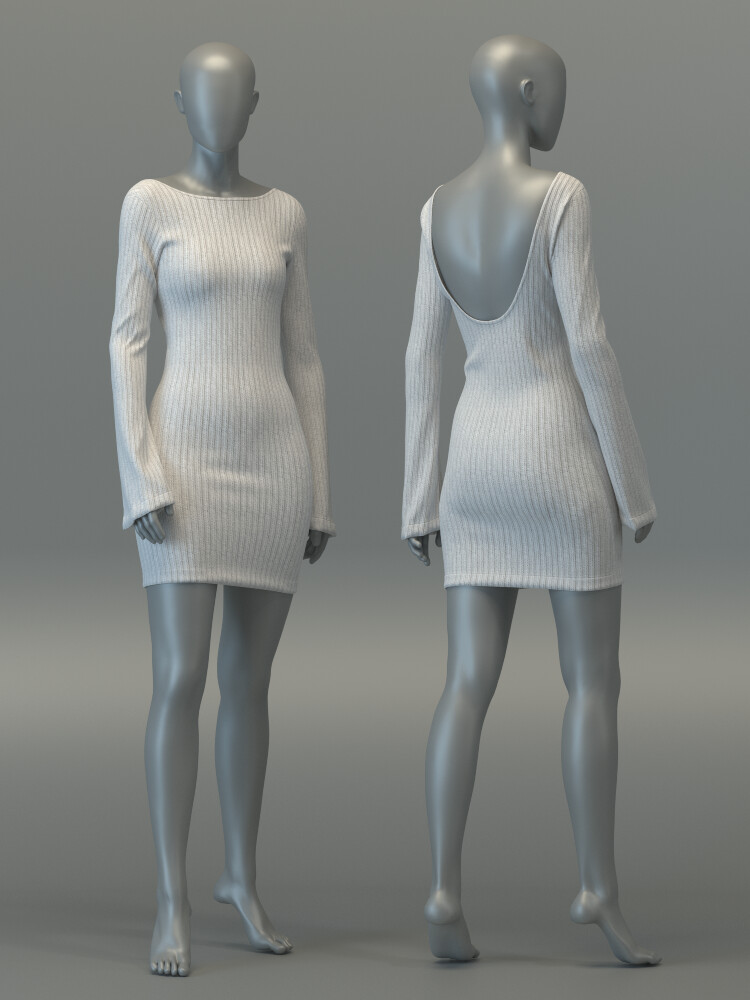 ArtStation - Ribbed Mini Dress | Resources