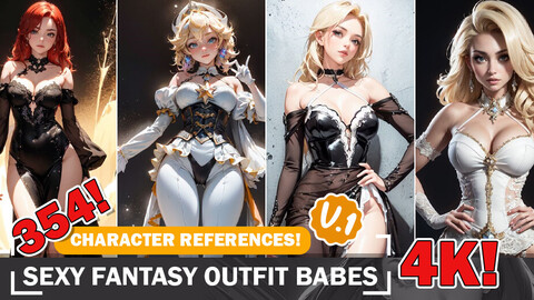 354 Sensational Fantasy Outfit Babes: 4K Reference Art Collection V1