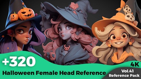 +320 Halloween Female Head References(4k)