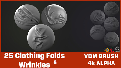 25 Clothing Folds & Wrinkles VDM Brush+Alphas Vol 2