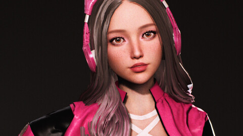 Cyber Girl Davina - Customizable Game Character