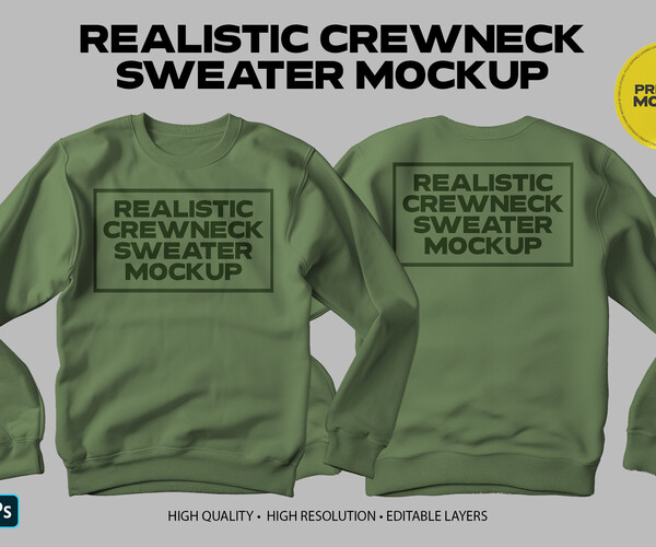 ArtStation Realistic Crewneck Sweater Mockup Artworks