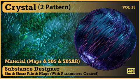 Crystal material - VOL 28 - Maps & SBS & Sbsar