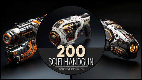 Sci-Fi HandGun 4K Reference/Concept Images