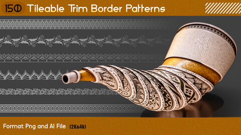 Tileable Trim Border Patterns-Alpha Brush