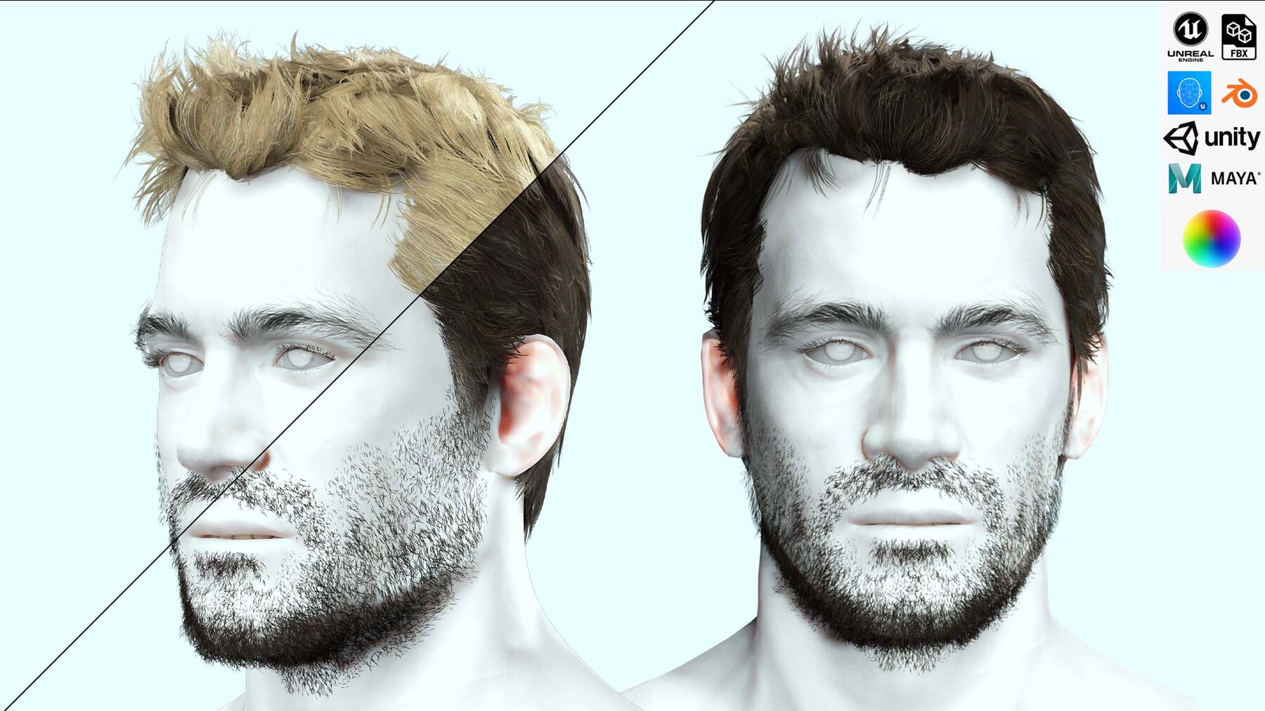 Short Messi Hair Style - Man Low-poly