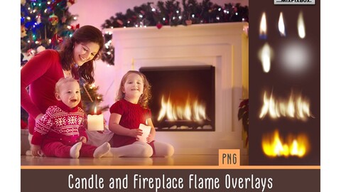 Candle and Fireplace Flame Overlays