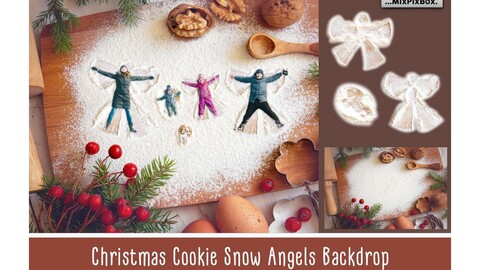 Christmas Cookie Snow Angel Backdrop