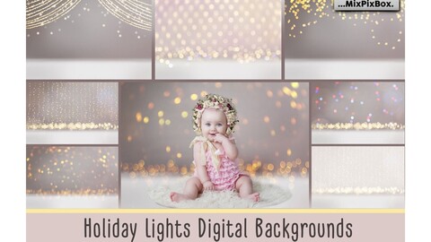 Holiday Lights Digital Backgrounds