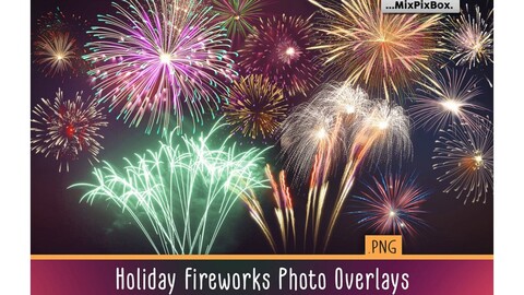 Holiday Fireworks Photo Overlays