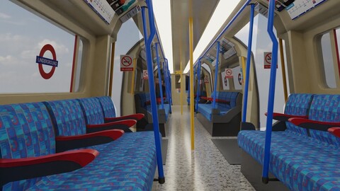 Animated London Underground Tube Train