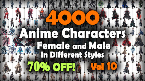 4000 Anime Character (Full Body) Reference Pack | MEGA Bundle | 4K | v.10