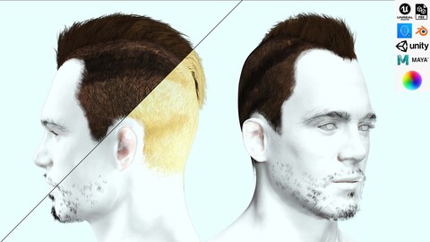 Realistic Fade Hair For Solder Low-poly