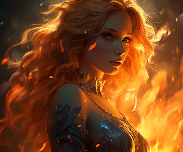 ArtStation - Ember's Embrace: Dance of the Flame Maiden 3 | Artworks