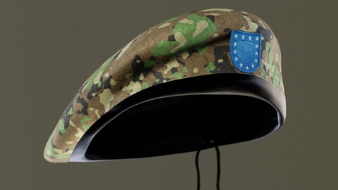 Green Camo Beret