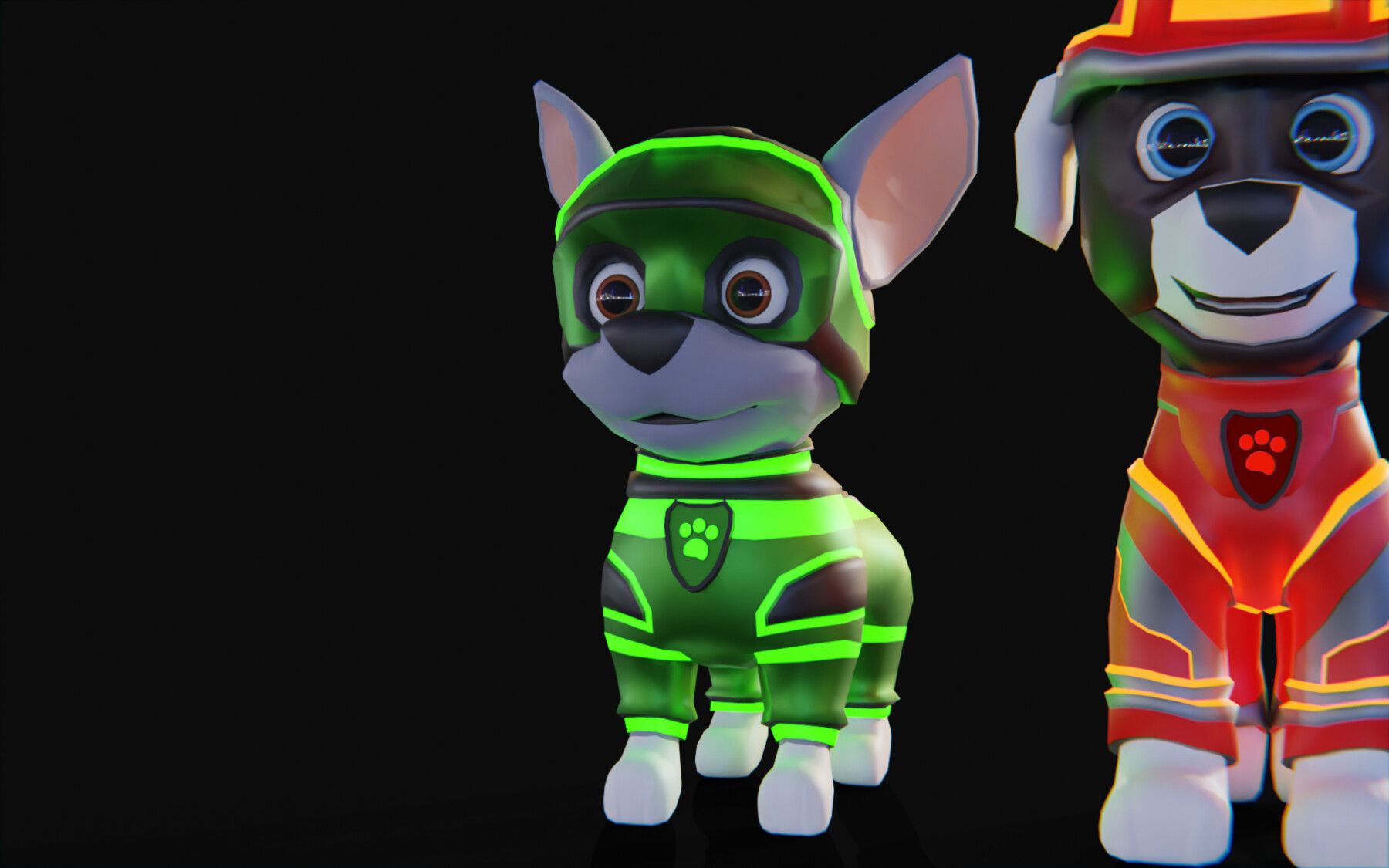 3D model Fnaf like dog singer animatronic VR / AR / low-poly