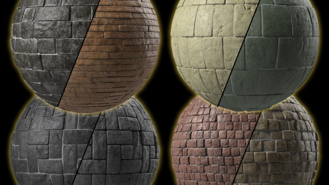 Stone Walls Collection VOL.05- Decorative Stone Walls | Sbsar PBR Seamless 4k