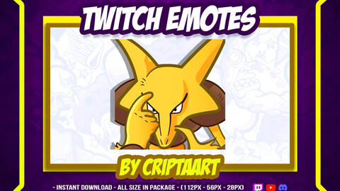 Alakazam twitch emote, pokemon anime sub emoji, stream gamer, manga, 200 iq twitch discord youtube