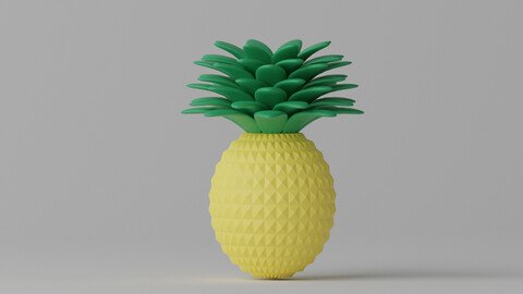 Cartoon Pineapple 3D model