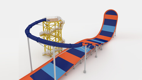 3D Model Waterpark Slide 5