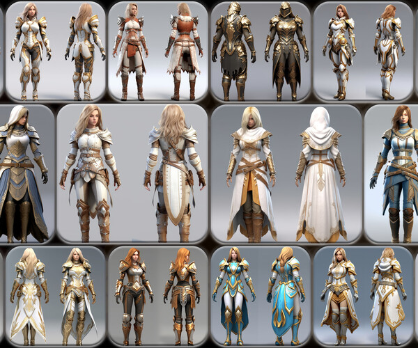 ArtStation - 200 Feminine Paladin Outfit Reference Pack | 4K | v.119 ...