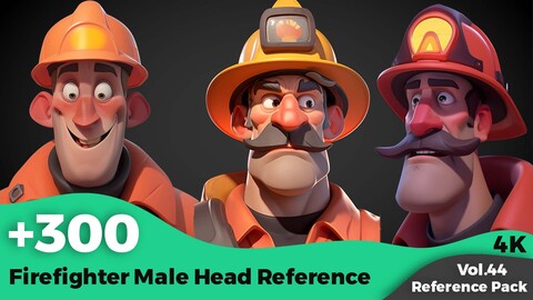 +300 Firefighter Male Head Reference(4k)