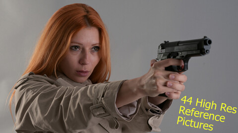 Reference Pack - PR0030 - Redhead in Trenchcoat with a pistol