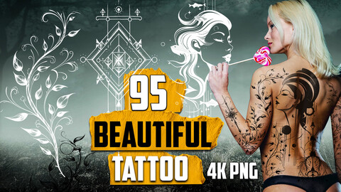 95 Beautiful Tattoo (PNG Files)-4K- High Quality