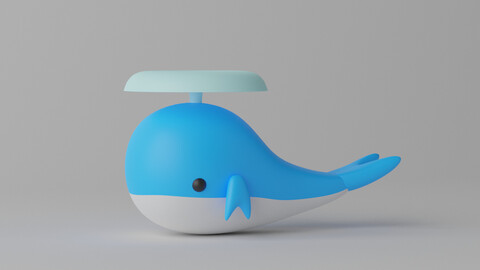 Cartoon Cute Whale 3D model